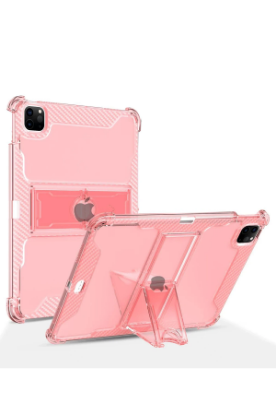 Newface iPad Pro 11 (2022) Kılıf Anti Şeffaf Standlı Tablet Silikon - Pembe resmi