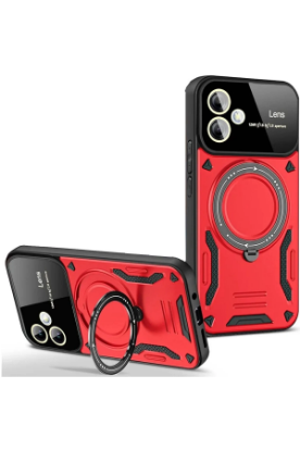 Newface Samsung Galaxy A05 Kılıf Joy Lens Standlı Kapak - Kırmızı resmi