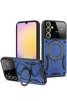 Newface Samsung Galaxy A15 4G Kılıf Joy Lens Standlı Kapak - Lacivert resmi