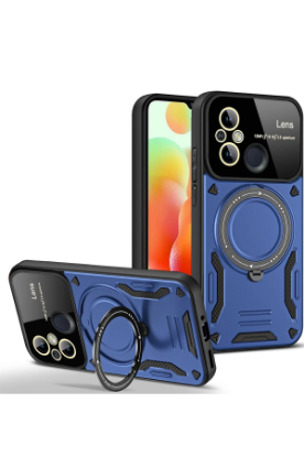 Newface Xiaomi Redmi 12C Kılıf Joy Lens Standlı Kapak - Lacivert resmi