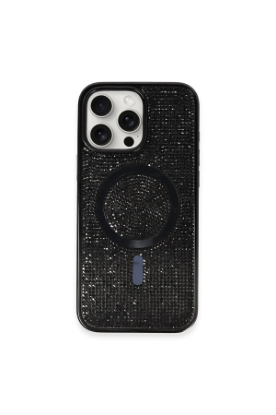 Newface iPhone 16 Pro Kılıf Diamond Magsafe Kapak - Siyah resmi