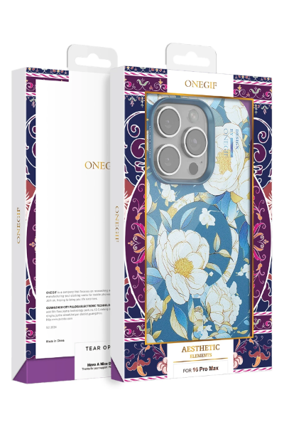 Onegif iPhone 14 Flower Series Magsafe Kapak - Mavi resmi