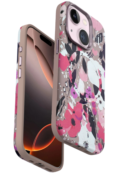 Onegif iPhone 14 Flower Series Magsafe Kapak - Pembe resmi