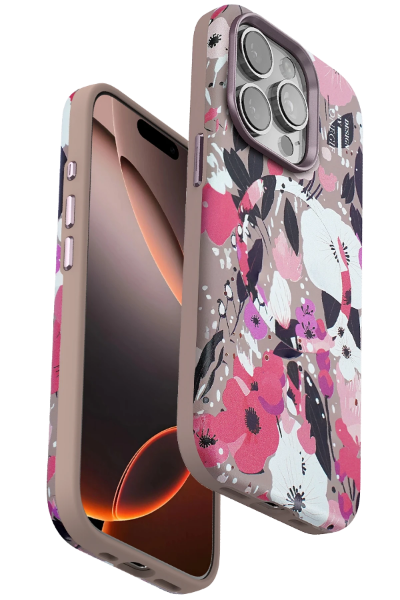 Onegif iPhone 14 Pro Max Flower Series Magsafe Kapak - Pembe resmi