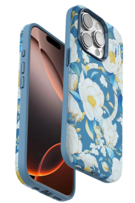 Onegif iPhone 15 Pro Flower Series Magsafe Kapak - Mavi resmi
