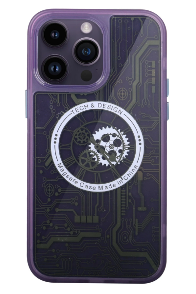 Newface iPhone 14 Pro Kılıf Magic Magneticsafe Silikon - Derin Mor resmi