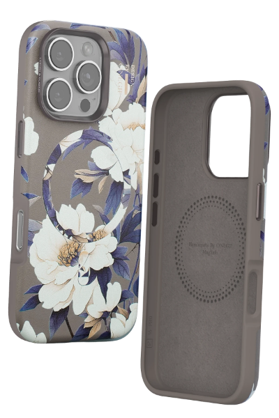 Onegif iPhone 16 Pro Max Flower Series Magsafe Kapak - Gri resmi