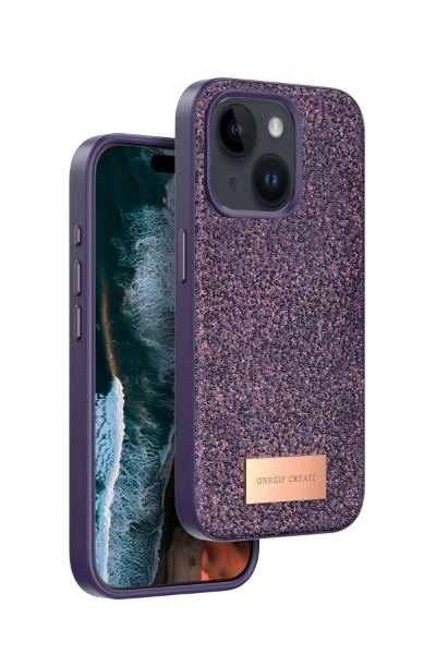 Onegif iPhone 15 Bright Simli Kapak - Derin Mor resmi