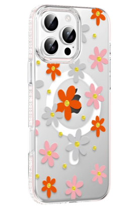 Joko Apple iPhone 16 Pro Max Floral Magsafe Kapak - Turuncu resmi